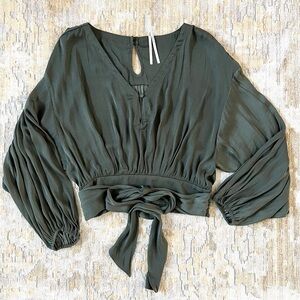 Green Boho Top by Anthropologie Size S